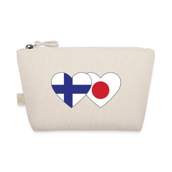 Finnland Japan Flagge Herz - Bio-Täschchen - Natur - Vorne