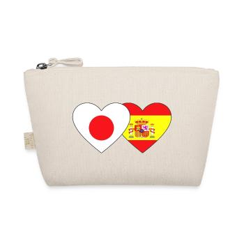 Japan Spanien Flagge Herz - Bio-Täschchen - Natur - Vorne