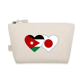 Jordanien Japan Flagge Herz - Bio-Täschchen - Natur - Vorne