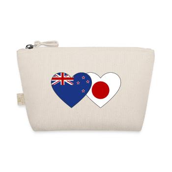 Neuseeland Japan Flagge Herz - Bio-Täschchen - Natur - Vorne