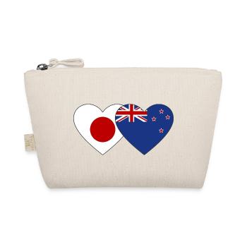 Japan New Zealand Flag Heart - Organic Pouch - nature - Front
