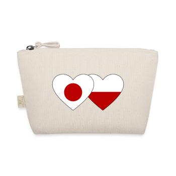 Japan Poland Flag Heart - Organic Pouch - nature - Front