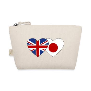 England Japan Flag Heart - Organic Pouch - nature - Front