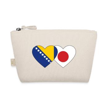 Bosnien Japan Flagge Herz - Bio-Täschchen - Natur - Vorne
