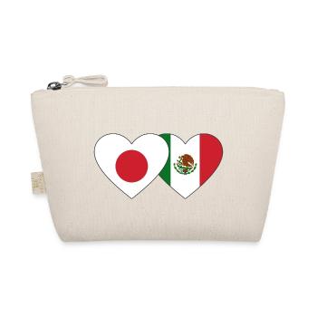 Japan Mexiko Flagge Herz - Bio-Täschchen - Natur - Vorne