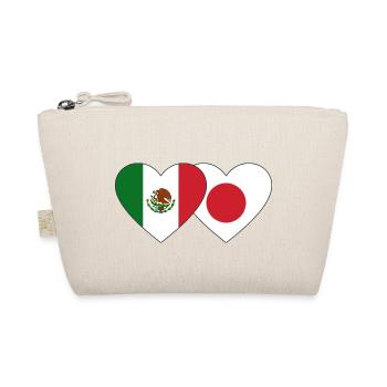 Mexiko Japan Flagge Herz - Bio-Täschchen - Natur - Vorne