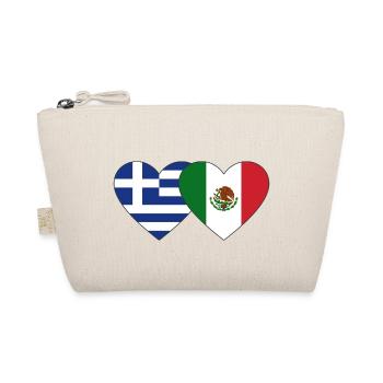 Griechenland Mexiko Flagge Herz - Bio-Täschchen - Natur - Vorne