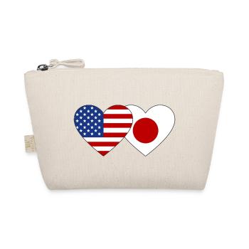 USA Japan Flag Heart - Organic Pouch - nature - Front