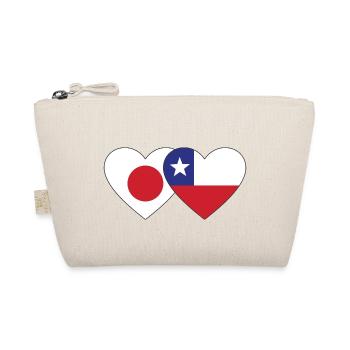 Japan Chile Flag Heart - Organic Pouch - nature - Front
