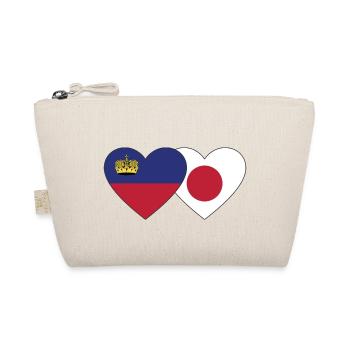 Liechtenstein Japan Flagge Herz - Bio-Täschchen - Natur - Vorne