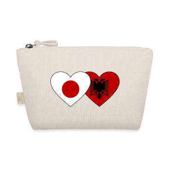 Japan Albania Flag Heart - Organic Pouch - nature - Front