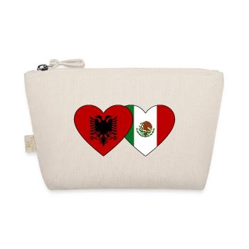 Albanien Mexiko Flagge Herz - Bio-Täschchen - Natur - Vorne