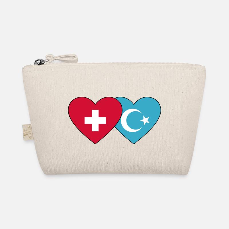 Schweiz Uiguren Flagge Herz Bio-Täschchen