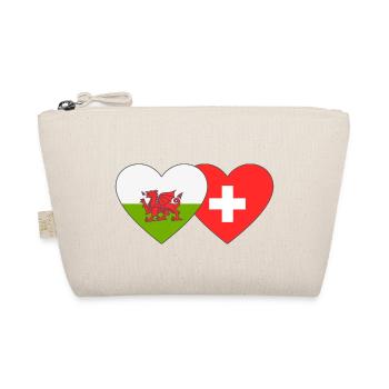 Switzerland Wales Flag Heart - Organic Pouch - nature - Front