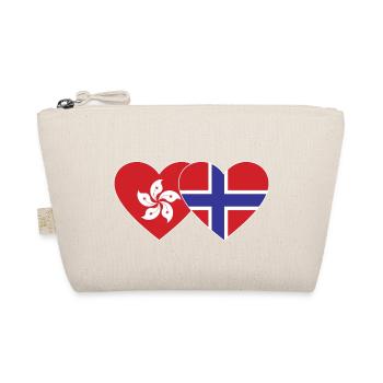 Hong Kong Norway Flag Heart - Organic Pouch - nature - Front