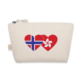 Norway Hong Kong Flag Heart - Organic Pouch - nature - Front