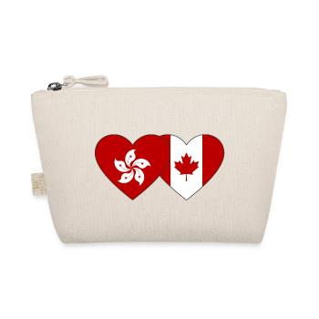 Hong Kong Canada Flag Heart - Organic Pouch - nature - Front