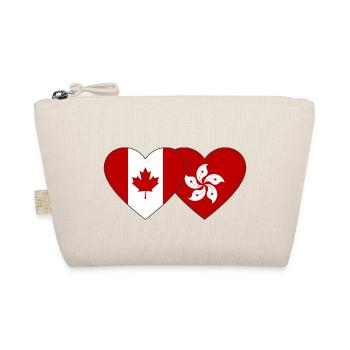 Canada Hong Kong Flag Heart - Organic Pouch - nature - Front