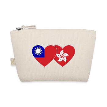 Taiwan Hong Kong Flag Heart - Organic Pouch - nature - Front