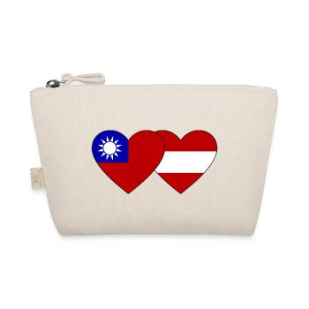 Taiwan Österreich Flagge Herz - Bio-Täschchen - Natur - Vorne