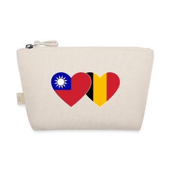 Taiwan Belgien Flagge Herz - Bio-Täschchen - Natur - Vorne