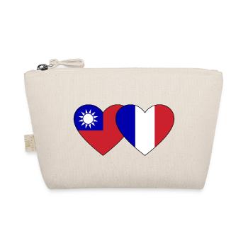 Taiwan Frankreich Flagge Herz - Bio-Täschchen - Natur - Vorne