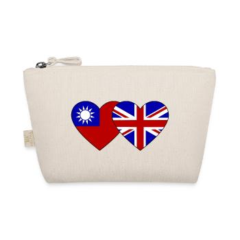 Taiwan England Flagge Herz - Bio-Täschchen - Natur - Vorne