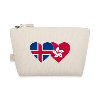 Iceland Hong Kong Flag Heart - Organic Pouch - nature - Front