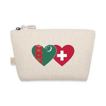Turkmenistan Switzerland Flag Heart - Organic Pouch - nature - Front