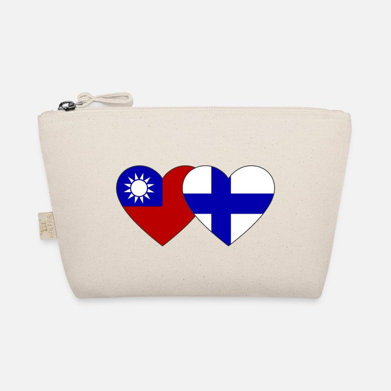 Taiwan Finlande Flag Heart Trousse biologique