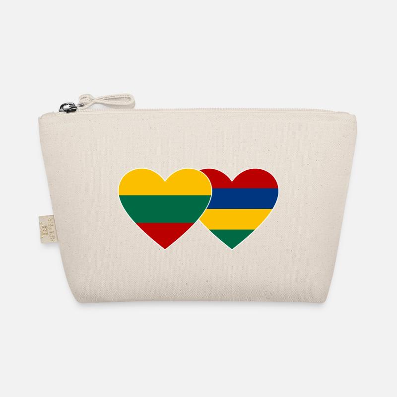 Lithuania Mauritius Flag Heart Organic Pouch