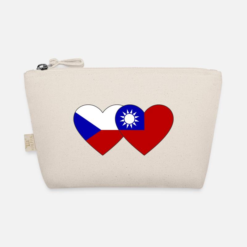 République tchèque Taïwan Flag Heart Trousse biologique