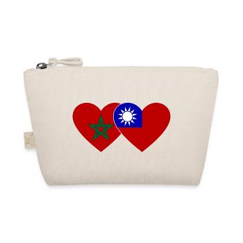 Morocco Taiwan Flag Heart - Organic Pouch - nature - Front