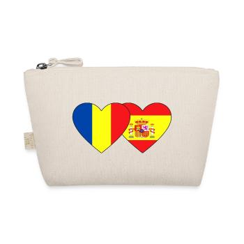 Rumänien Spanien Flagge Herz - Bio-Täschchen - Natur - Vorne