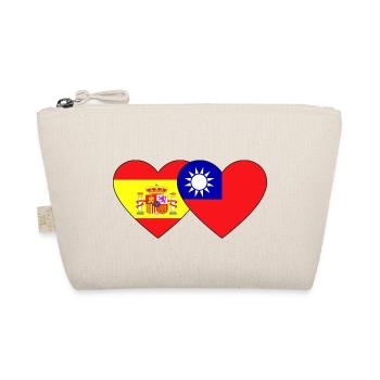 Spain Taiwan Flag Heart - Organic Pouch - nature - Front