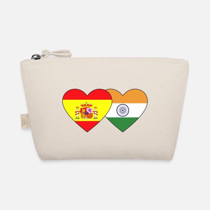 Spanien Indien Flagge Herz Bio-Täschchen
