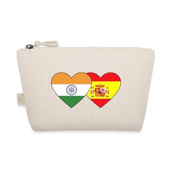 India Spain Flag Heart - Organic Pouch - nature - Front