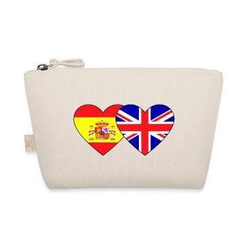 Spanien England Flagge Herz - Bio-Täschchen - Natur - Vorne