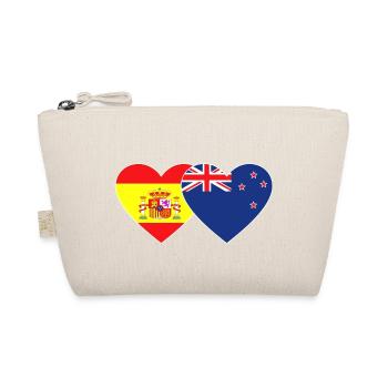 Spanien Neuseeland Flagge Herz - Bio-Täschchen - Natur - Vorne