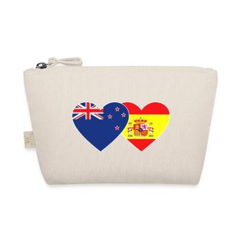 Neuseeland Spanien Flagge Herz - Bio-Täschchen - Natur - Vorne