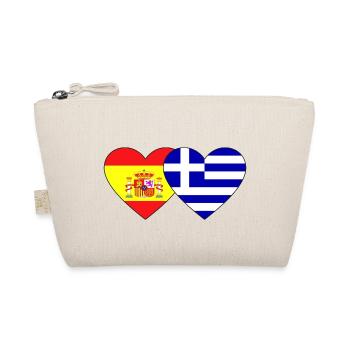 Spanien Griechenland Flagge Herz - Bio-Täschchen - Natur - Vorne
