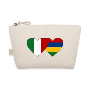 Italien Mauritius Flagge Herz - Bio-Täschchen - Natur - Vorne