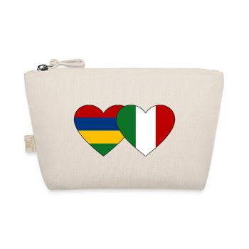 Mauritius Italien Flagge Herz - Bio-Täschchen - Natur - Vorne
