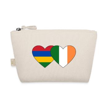 Mauritius Irland Flagge Herz - Bio-Täschchen - Natur - Vorne