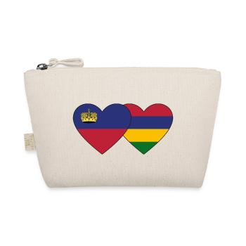 Liechtenstein Mauritius Flagge Herz - Bio-Täschchen - Natur - Vorne