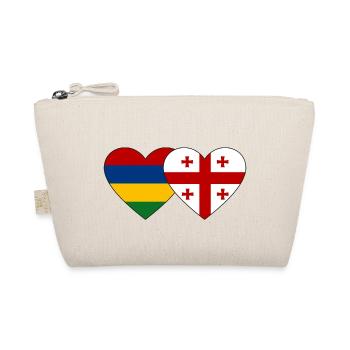 Mauritius Georgien Flagge Herz - Bio-Täschchen - Natur - Vorne