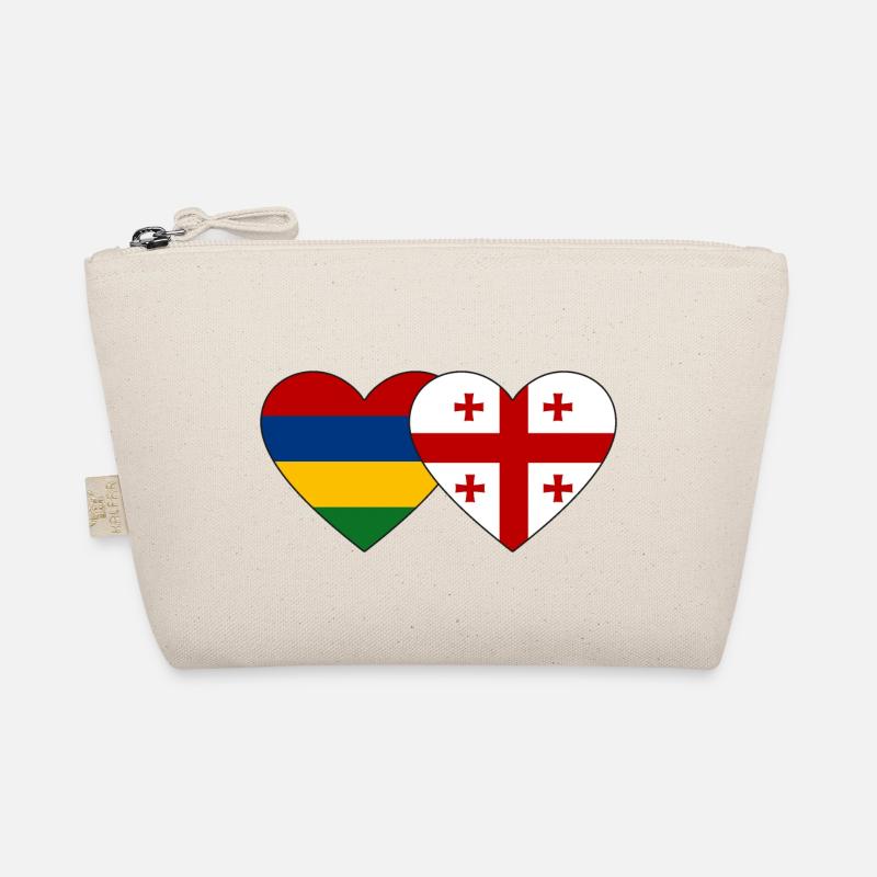 Mauritius Georgia Flag Heart Organic Pouch