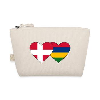Dänemark Mauritius Flagge Herz - Bio-Täschchen - Natur - Vorne