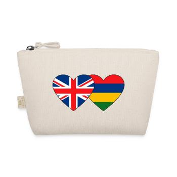 England Mauritius Flagge Herz - Bio-Täschchen - Natur - Vorne