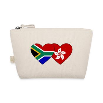 South Africa Hong Kong Flag Heart - Organic Pouch - nature - Front